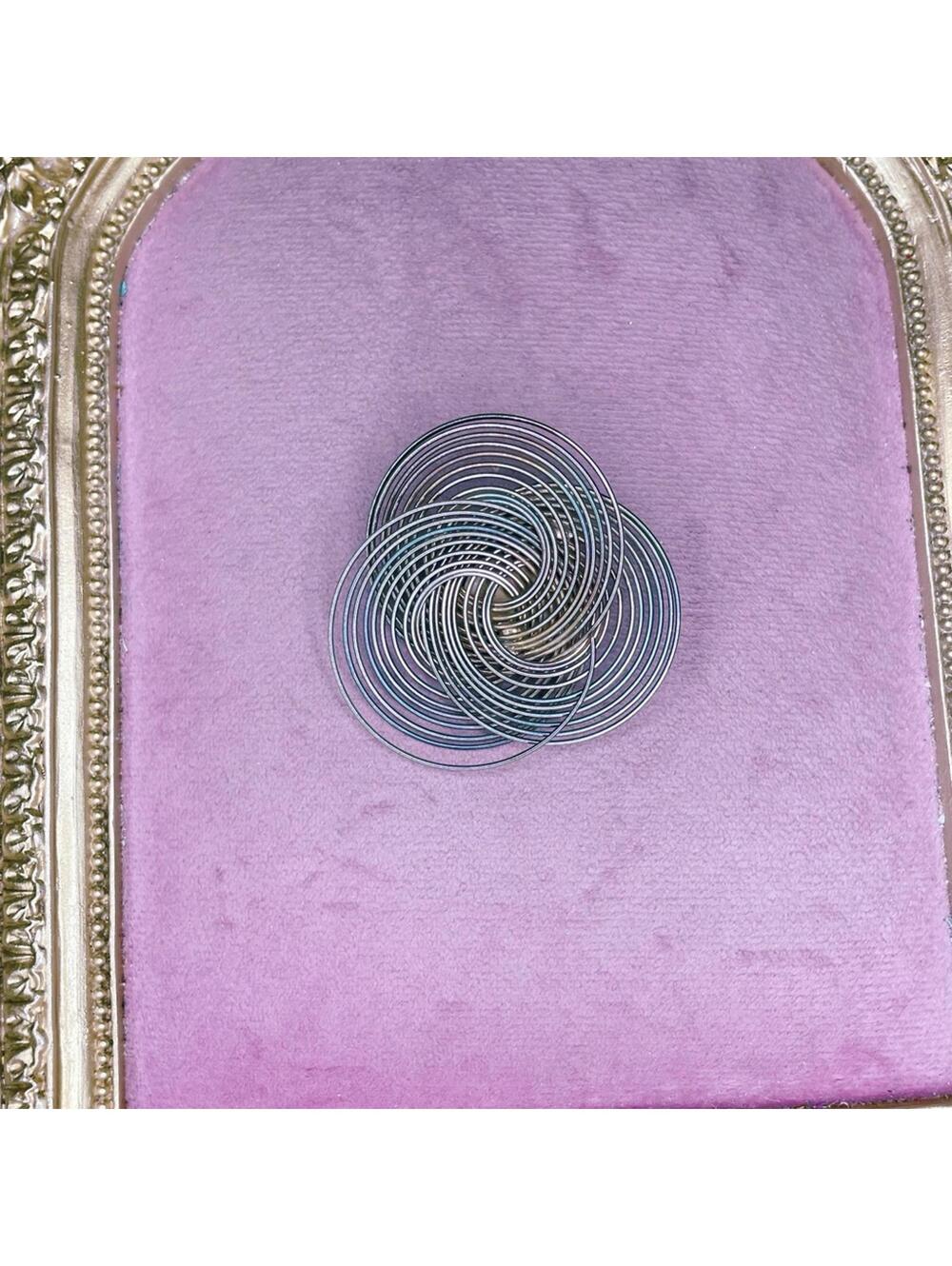 669. Bronze Artisan Wire Spiral Brooch